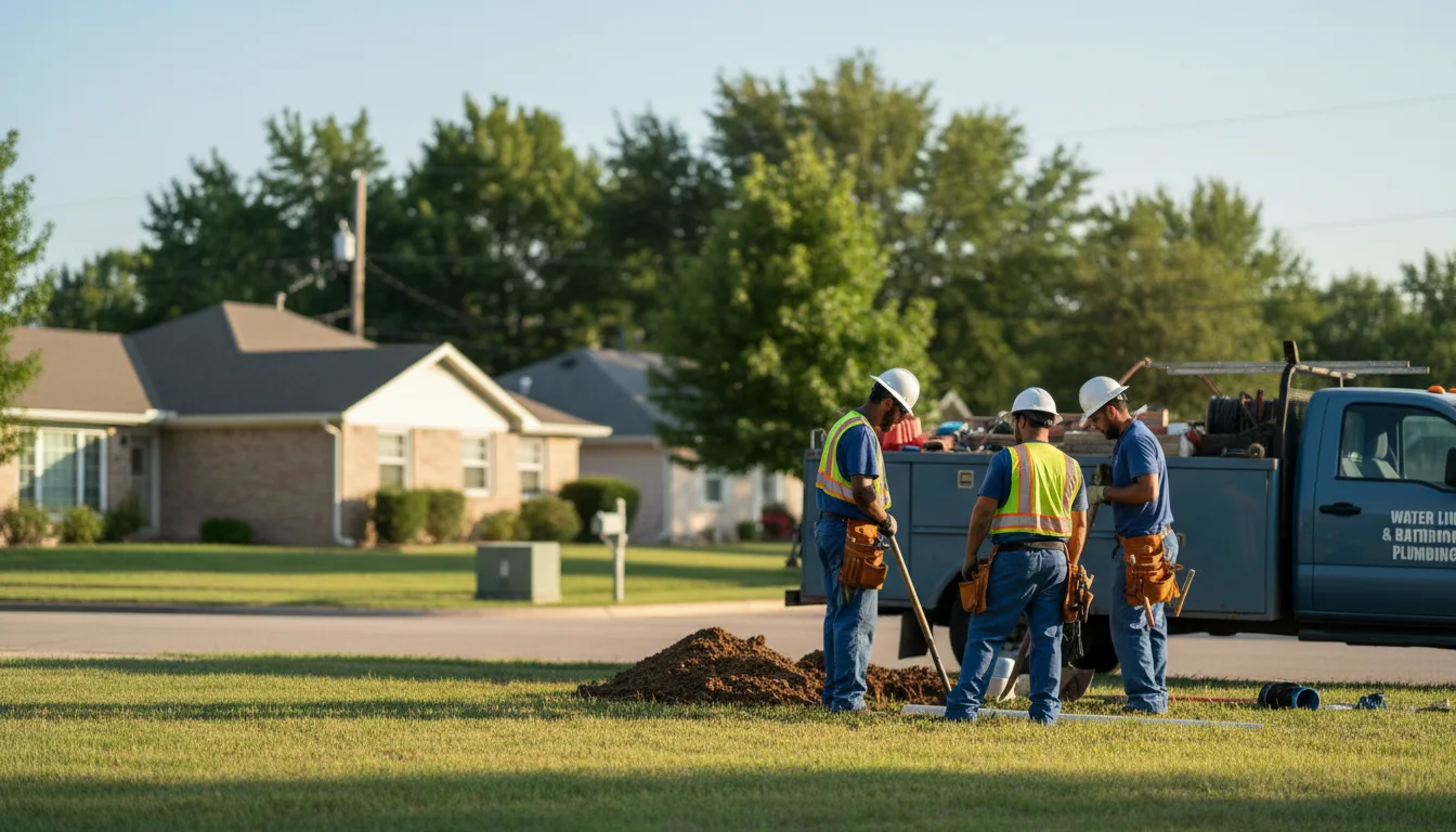 Residential water line and bathroom plumbing service in State Line, IN